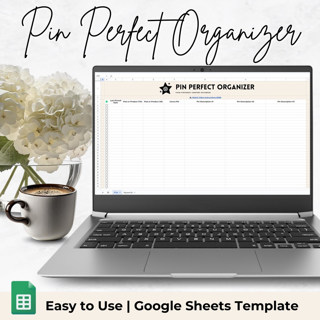Simple Pinterest Pin Organizer Google Sheets Template. Easy-to-use Way ...