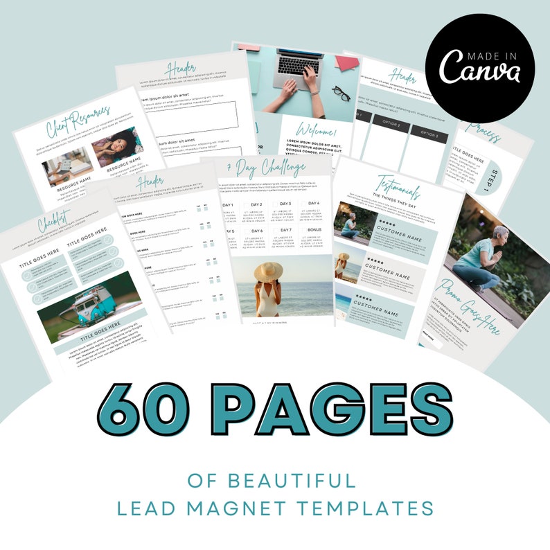 Editable Canva Lead Magnet Template Set for PDF Workbook, Ebook ...