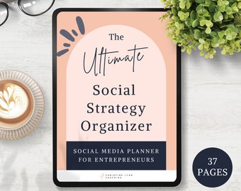 Simple Social Media Planner Printable for Instagram, Facebook, TikTok, YouTube, Pinterest and more! Digital Marketing Strategy Organizer.