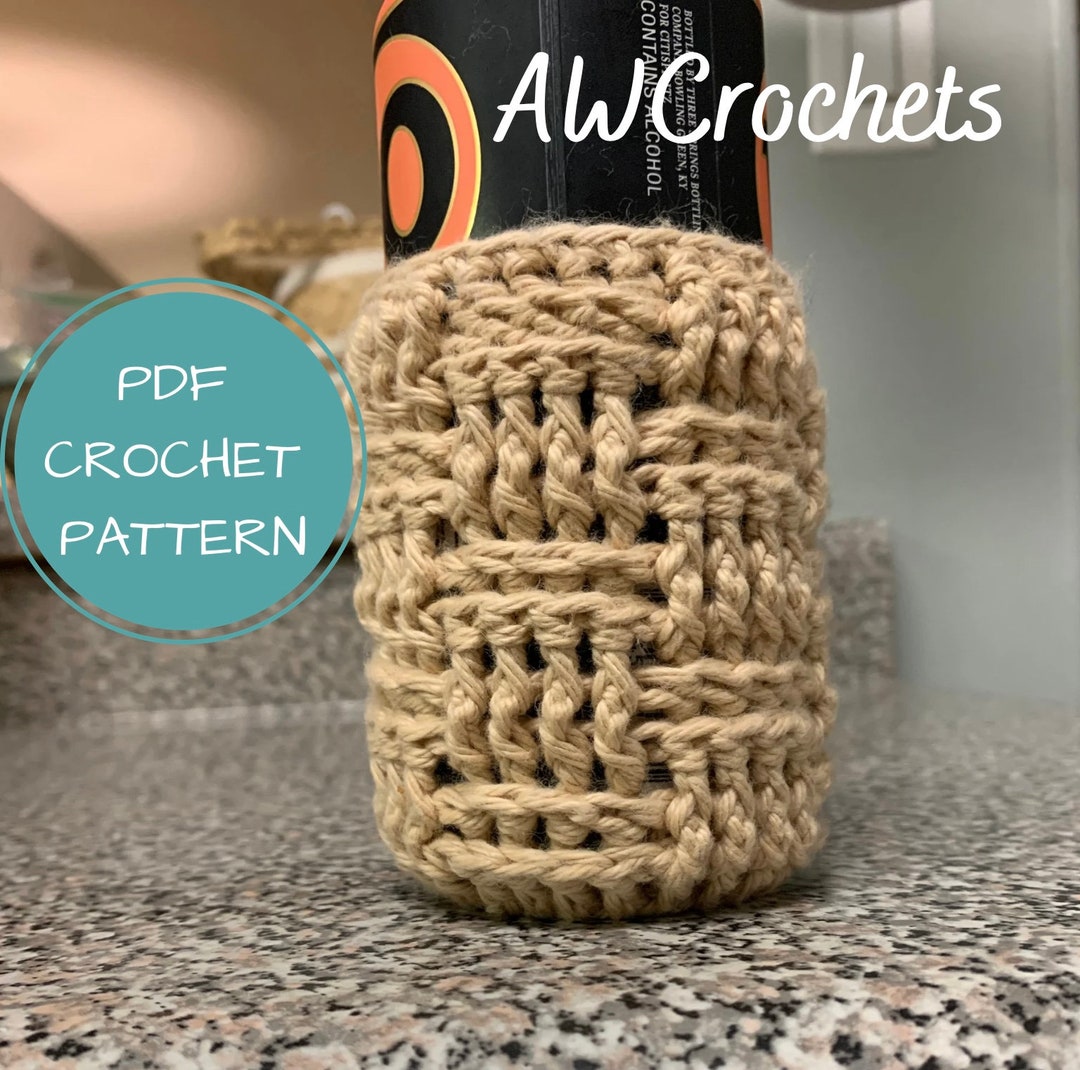 Basket Weave Crochet Can Koozie Pattern Etsy