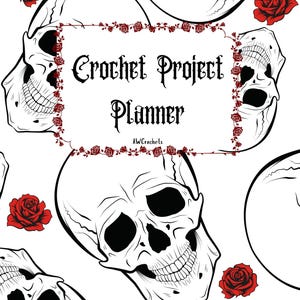 Printable Gothic Crochet Project Planner and Binder Cover / PDF