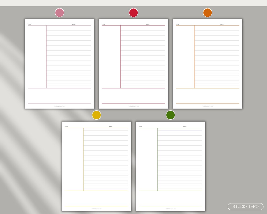 Cornell Notes, Printable, Minimal, Lined Notes Paper, Cornell Note ...