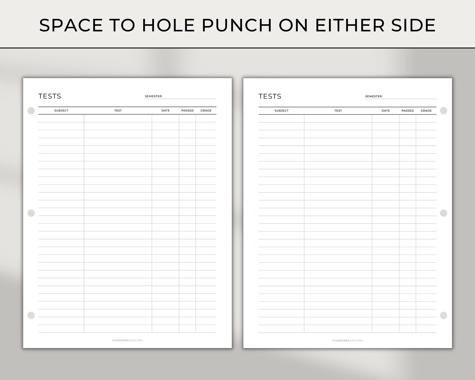 Tests Tracker, Printable, Minimal, Exams Tracker, Study Planner, Exam ...