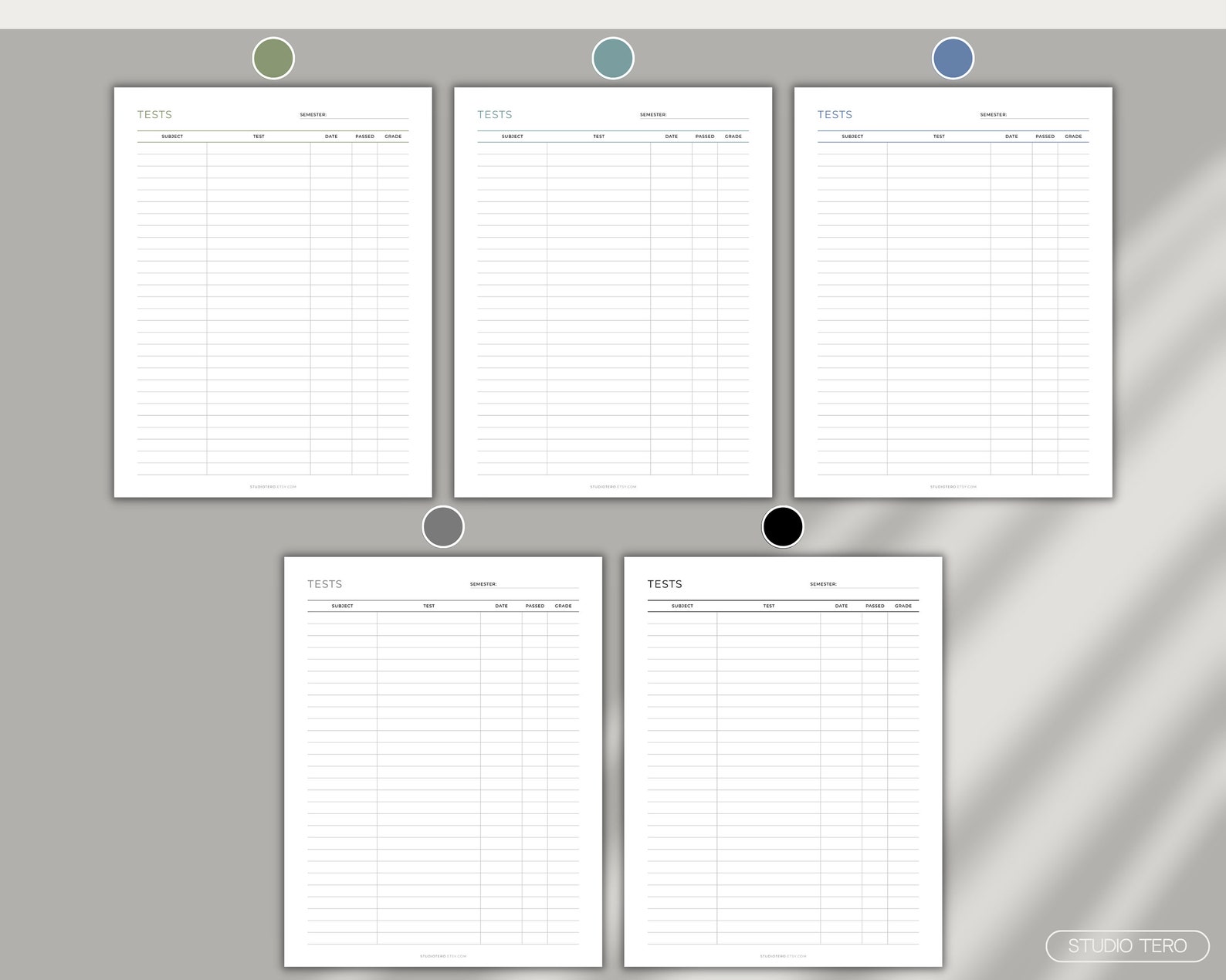 Tests Tracker, Printable, Minimal, Exams Tracker, Study Planner, Exam ...