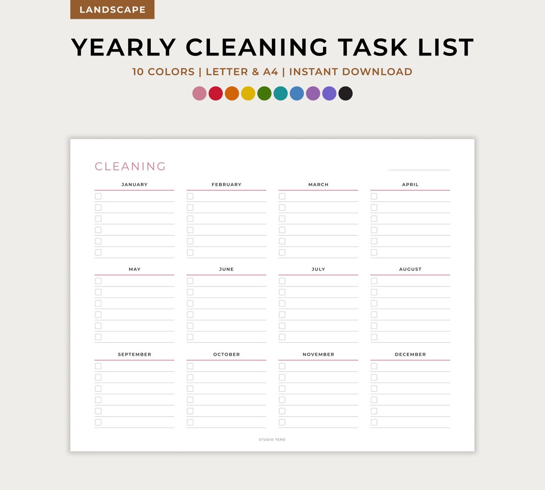 Tidy Up Task List.pdf Yearly Cleaning Task List, Cleaning Tasks, Cleaning to Do List ...