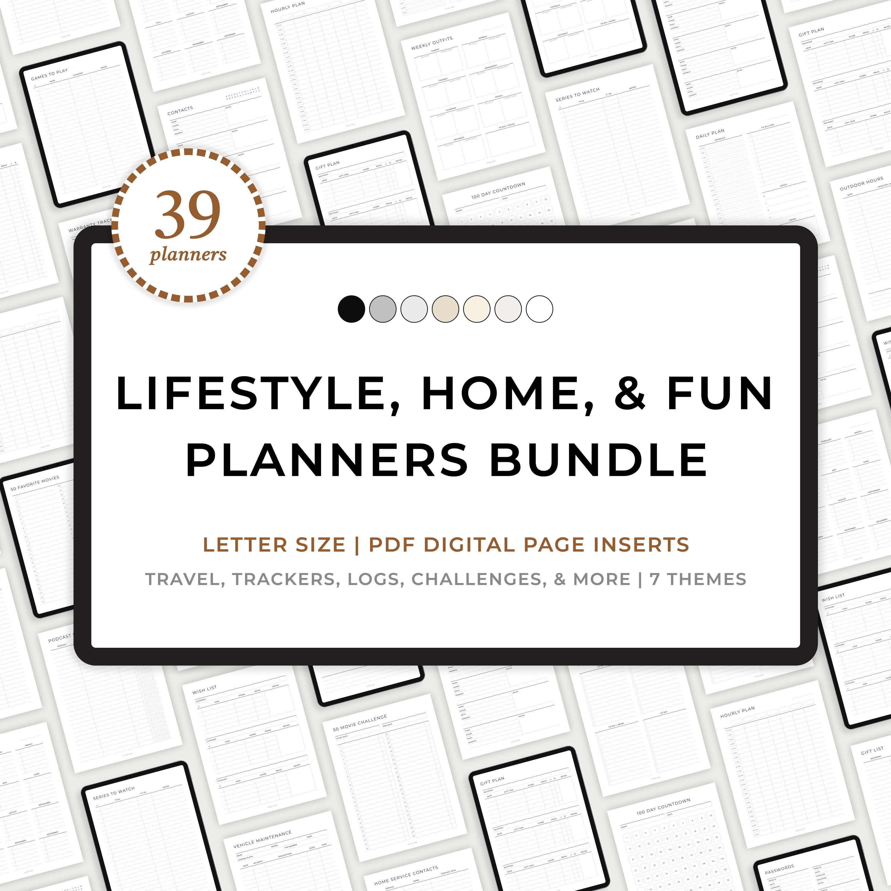 Lifestyle, Home, & Fun Planners BUNDLE, Movies and Series Journal ...