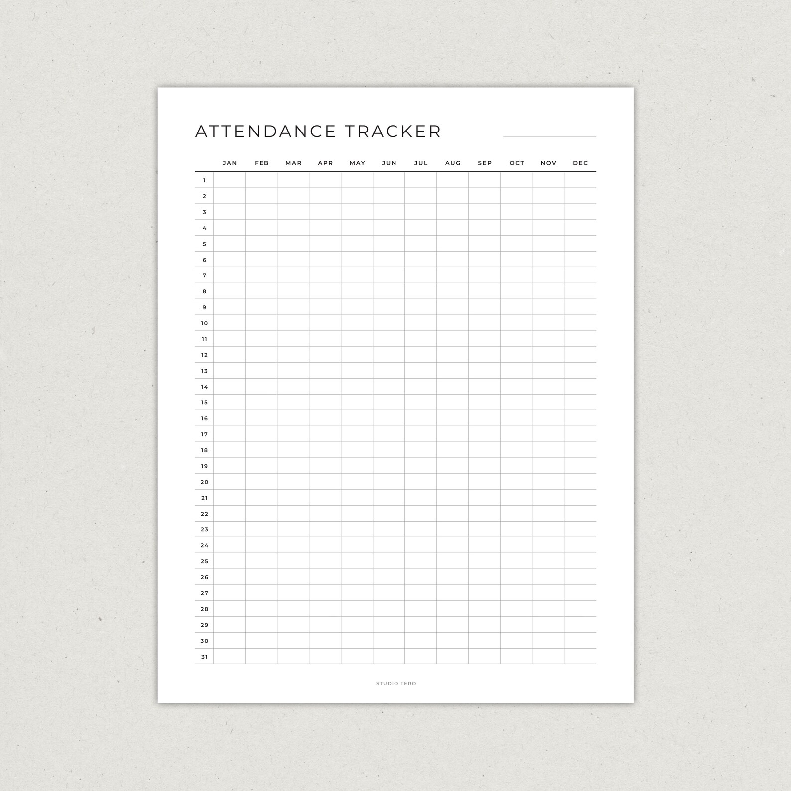 Attendance Tracker, Attendance Log, Homeschool Attendance Log, Student ...