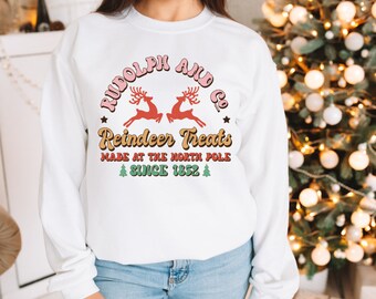 Kerstseizoen sweatshirt, gezellig sweatshirt met ronde hals