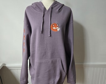 Felpa con cappuccio Sleeping Fox color prugna