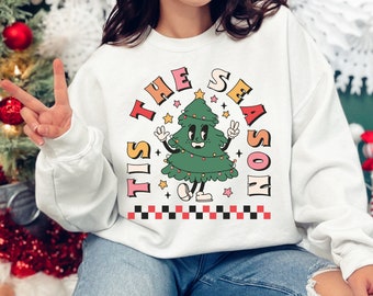 Holiday Christmas Season Sweatshirt, Cozy Crew Neck Sweatshirt