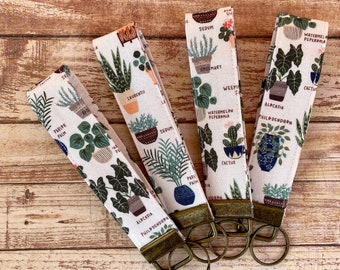 Plant Lover Wristlet Keychain | Key Fob Keychain | Cute Boho Keychain | Gift for her | Teacher Graduation Key Holder Gift | Plant Mom |