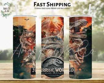 Vaso de dinosaurio World / Vaso personalizado de 20 oz / Vaso de viaje aislado / Ideas de regalo / Térmico / Vaso de dinosaurio / Presente / Vaso de dinosaurio para niños