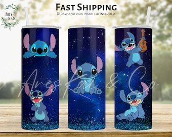 Stitch Cup / Vaso personalizado / Taza aislada de viaje con pajita / Ideas de regalo / regalo para ella / Lilo y Stitch kids cup / café /