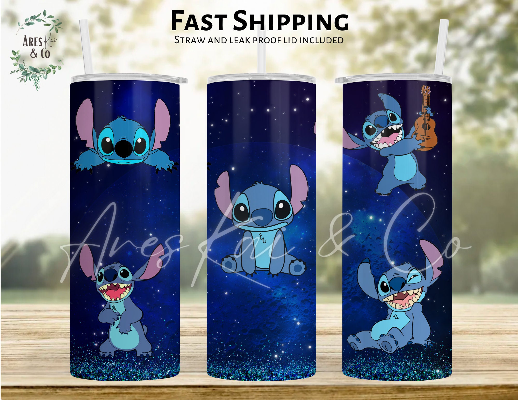 Stitch Straw Topper, Lilo and Stitch Straw Topper, blue alien straw topper,  tumbler topper, Topper, Tumbler accessory, Glitter