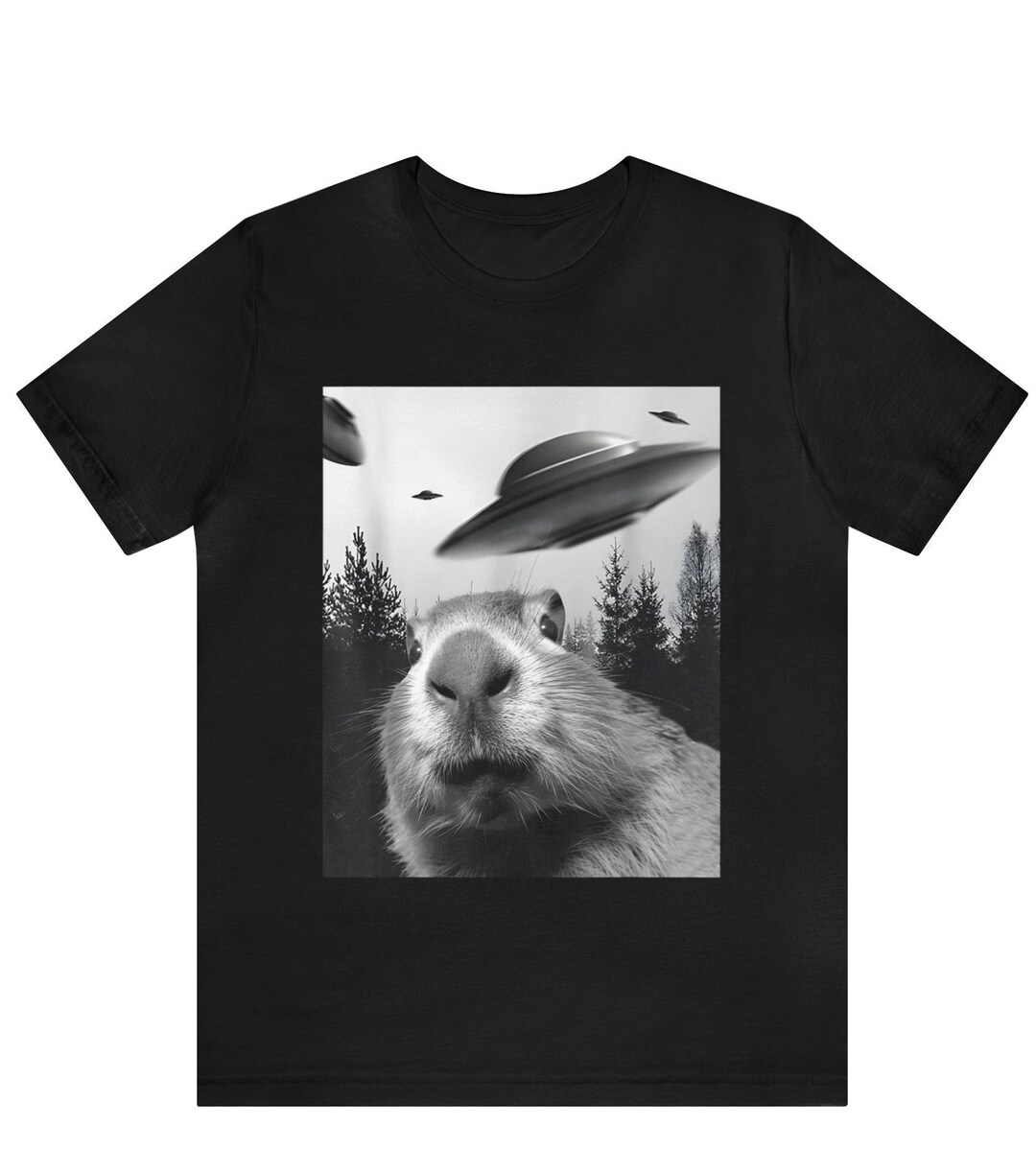 Capybara Selfie With Uf0s Weird Funny Rodent Pet Lover Shirt ,,capybara ...