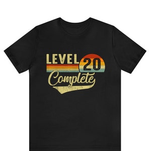 Level 20 Complete, 20th Anniversary Gifts for Him and Her, 20 Years Wedding Anniversary Shirt for Husband and Wife, 20th Wedding Anniversary