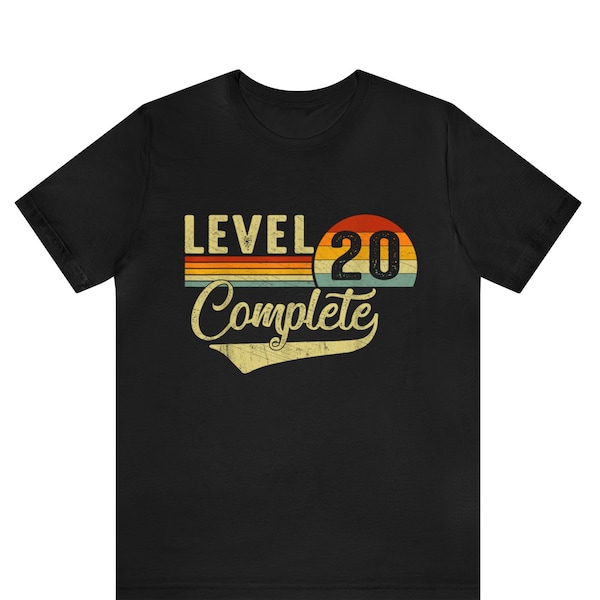 Level 20 Complete, 20th Anniversary Gifts for Him and Her, 20 Years Wedding Anniversary Shirt for Husband and Wife, 20th Wedding Anniversary