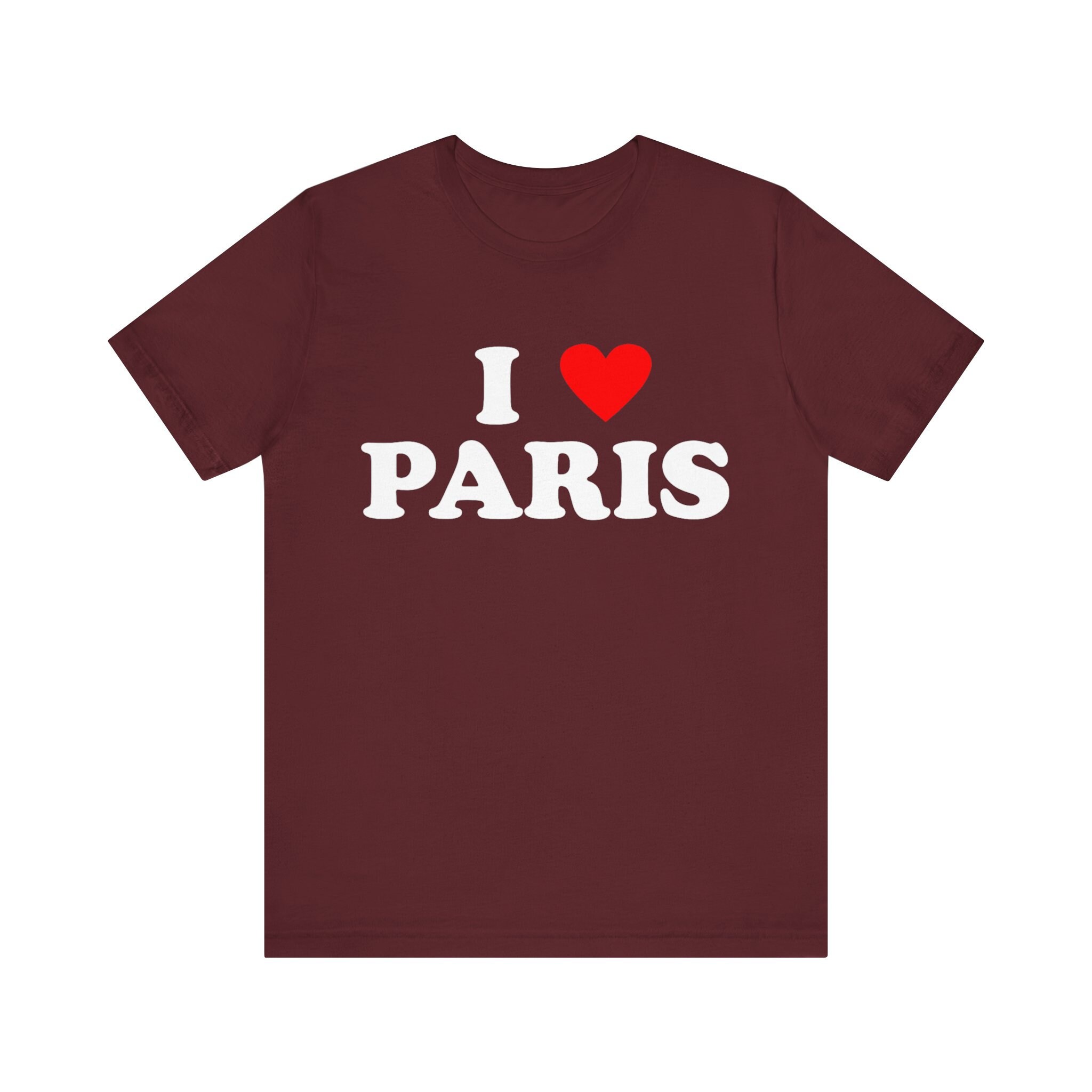 T-shirt Love Stories I Heart Paris - Blanc Avec Cœur Rouge, Coupe Classique Unisexe, Taille S - 10