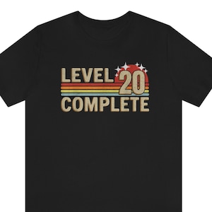 Level 20 Complete, 20th Anniversary Gifts for Him and Her, 20 Years Wedding Anniversary Shirt for Husband and Wife, 20th Wedding Anniversary