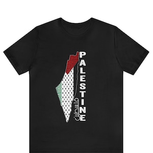 Carte palestinienne Keffieh Thobe motifs Palestine en T-shirt arabe, chemise carte de la Palestine, chemise Palestine, chemise militant, chemise égalité