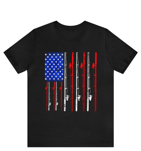 American Flag Fishing Rod Fishing Lover Shirt ,fishing American Flag  T-shirt - Etsy Israel