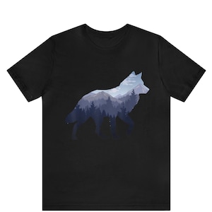 Wolf Shirt, Wolf Lover Shirt, Wolf Moon Shirt, Wolf Mountains Shirt, Camper Shirt, Wolf Camping Shirt, Wolf Nature Shirt, Nature Camping