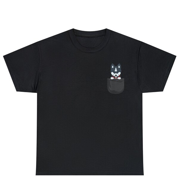 Pomsky Mom Dad Dog In Pocket Cute Shirt