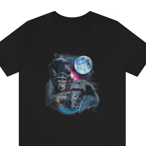 Three Moon Chimpanzee Shirt , 3 Moon Chimpanzee Art Monkey Chimp Ape Animal Lover T-shirt