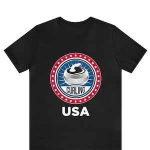 Curling USA Flag T-Shirt, America Curling Shirt ,Curling Shirt, Curling Lover Gift, Curler T-Shirt, Curling Sport Gift, Funny Curling tee