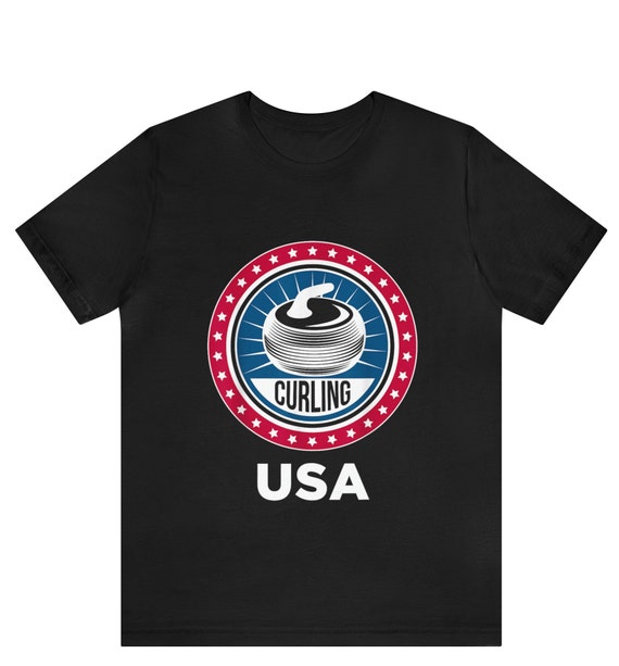Curling USA Flag T-shirt, America Curling Shirt ,curling Shirt