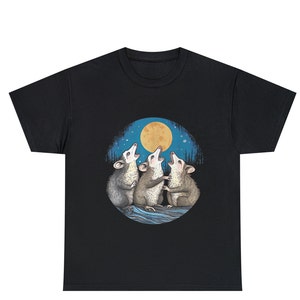 Three Possum Opossum Howling At The Moon Men T-Shirt , Funny Humor shirt