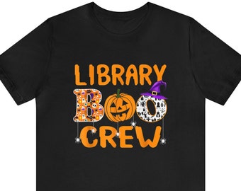 Library Boo Crew Halloween Shirt, Librarian Book Lover Shirt, Custom Reading Shirt ,Halloween Shirt