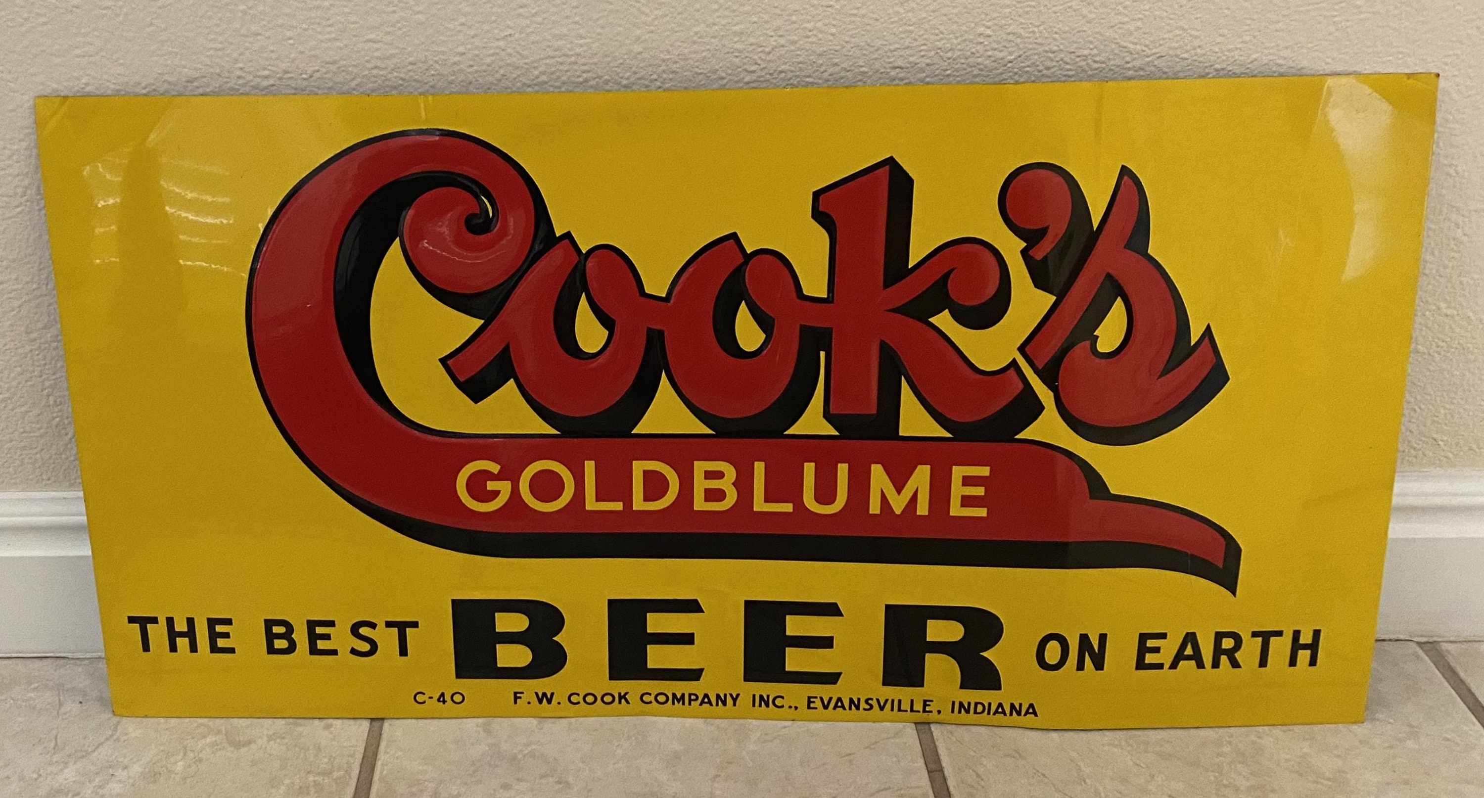 Vintage 1950 Cook's Embossed Beer Sign Etsy