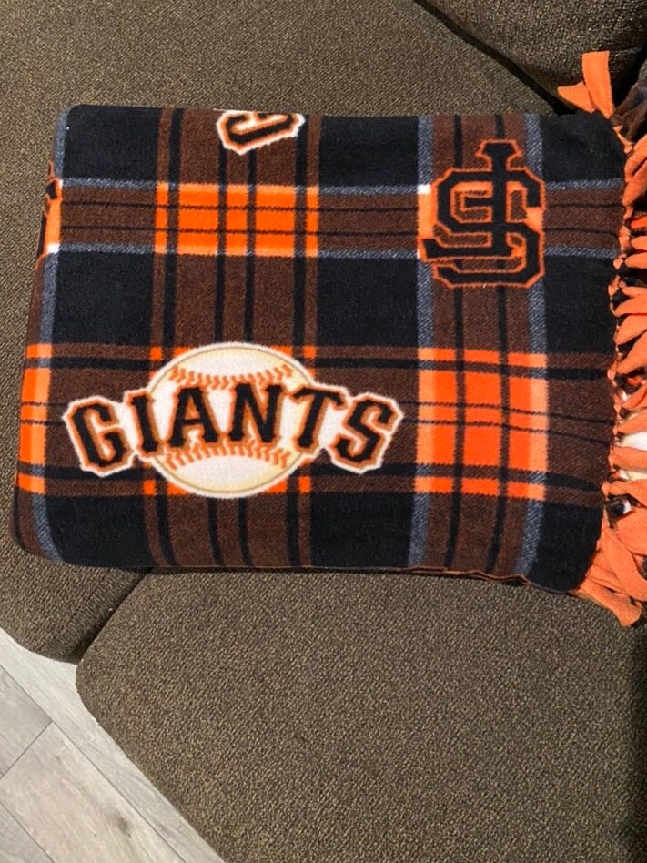 SF Giants Baseball MLB Jersey 45x62 Fleece Blanket Throw Warm Cuddly Exc.  Cond.
