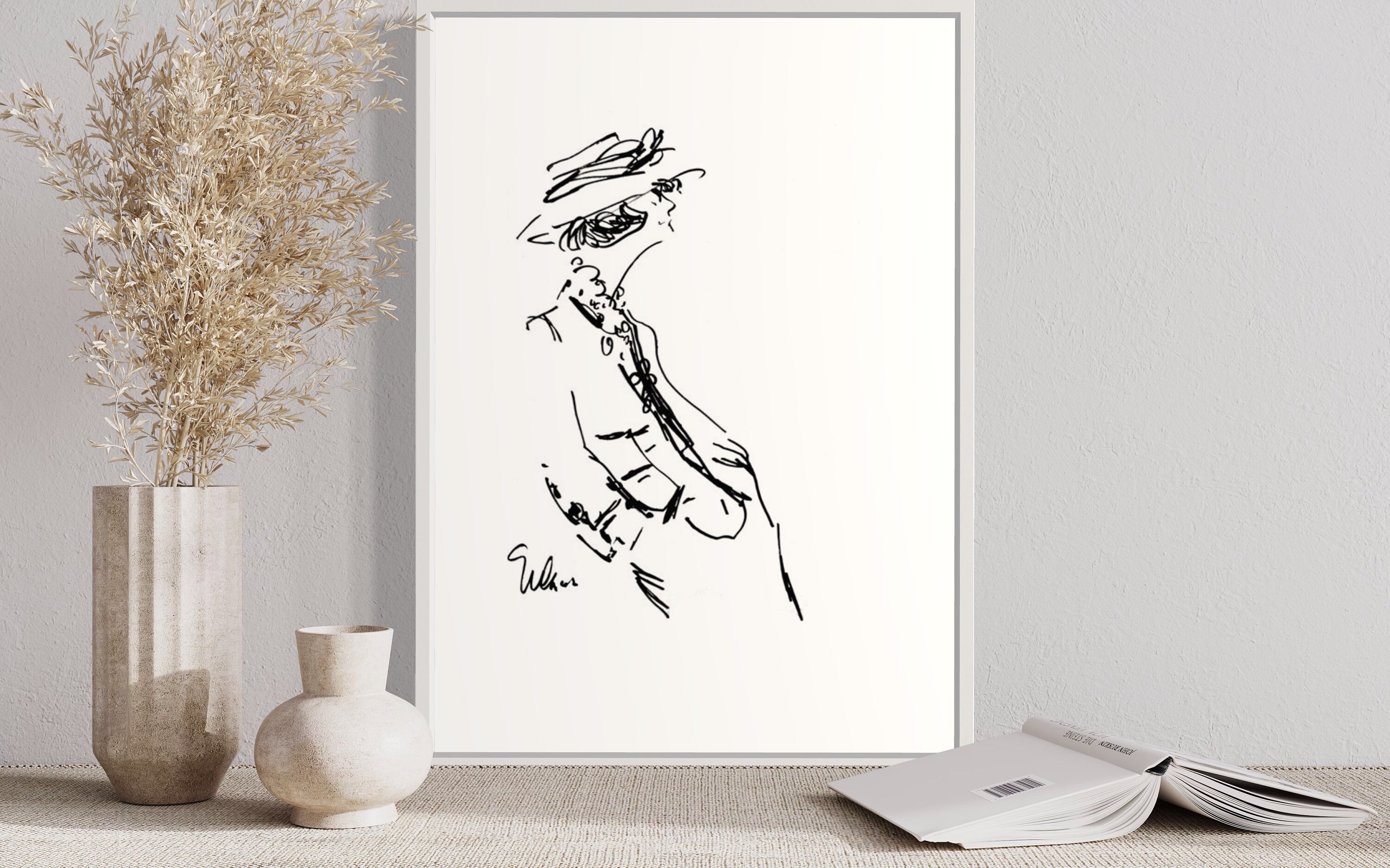 Coco Chanel, fashion illustration Art Print