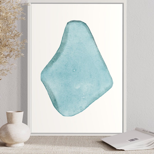 Sea Glass Art, Beach Glass Art, Beach Style Home Decor, Beach Wall Art, Printable Wall Art, Instant Download.