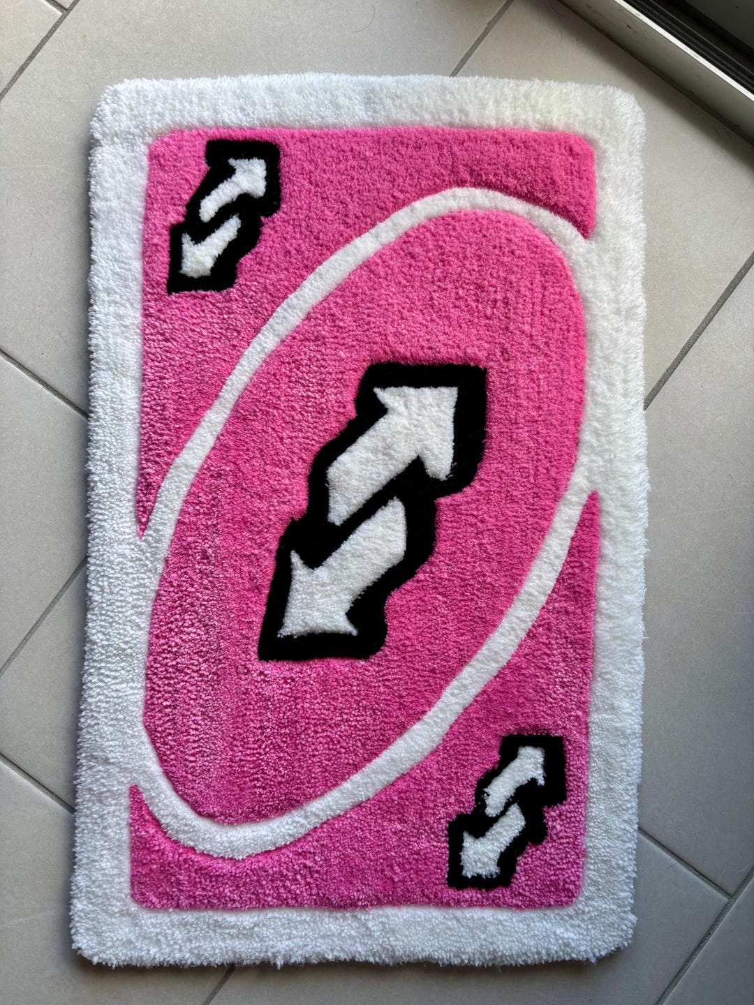 Uno Skin Rug Pink Uno Reverse Card Tufted Rug - Etsy