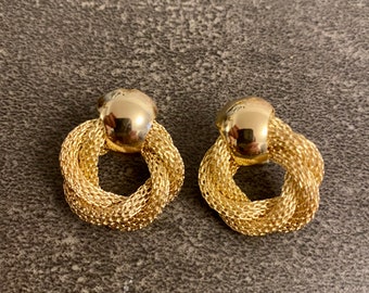 Boucles d’oreilles dorée à l’or fin, bijoux vintage,style boho chic,cadeau femme, bijou pour elle, boucles d oreilles tendance, bijou bohème