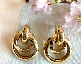 Earrings gilded with fine gold, vintage jewelry, boho chic style, women's gift, jewelry for her, trendy earrings, boho jewelry