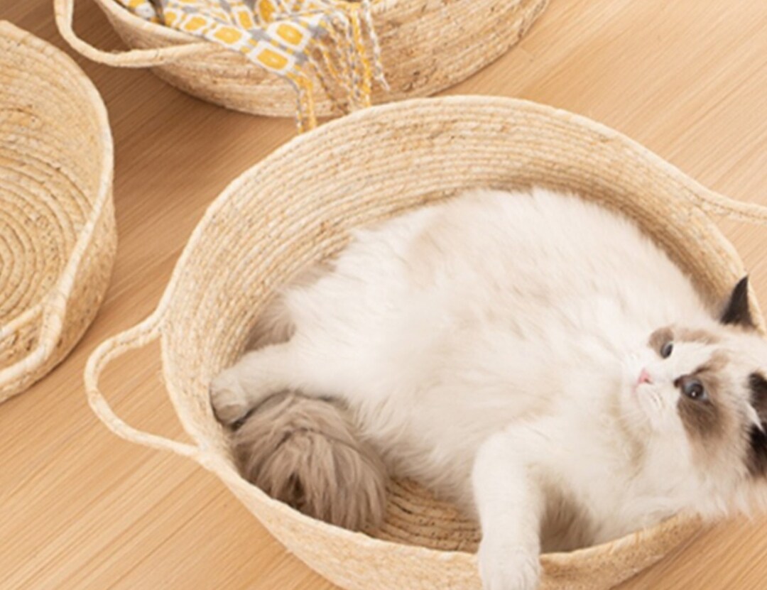 Pet Sleeping Bed Knitted Pet Bed Pet Basket Bed Handmade Etsy