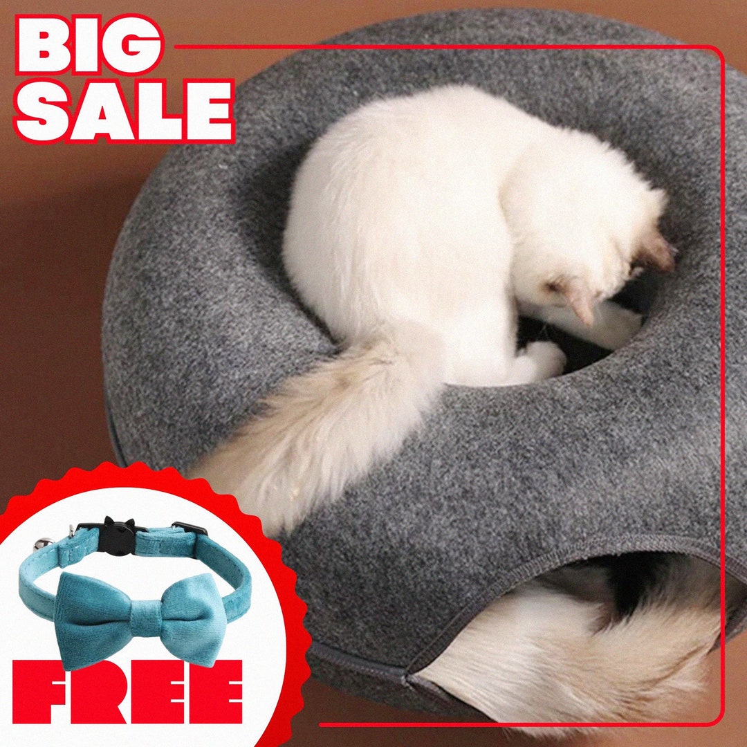 Cat Bed Cat Bed Cave Cat Cave Round Cat Bed Cute Cat Bed Etsy
