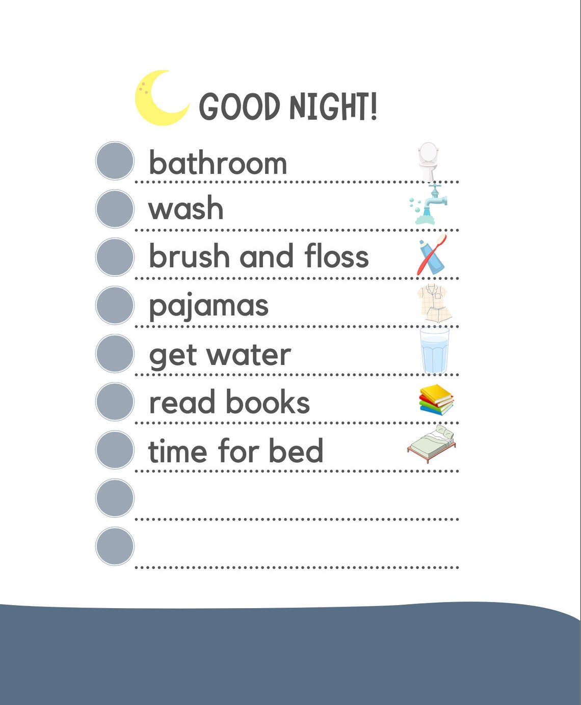 Morning Routine Chart for Kids, School Routine Chart, Task Chart, Night ...