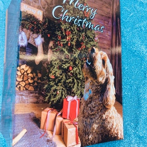Cartões fotográficos de Feliz Natal - Cartão de Natal Festivo Dog Cockapoo A5