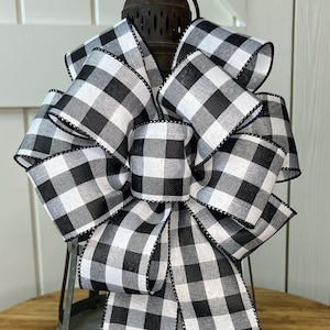 Buffalo Plaid Bow: Farmhouse Decor, Lantern, Door Hanger