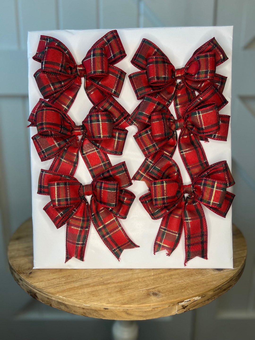 Small Christmas Bows, Mini Christmas Bows, Set of Bows, Christmas