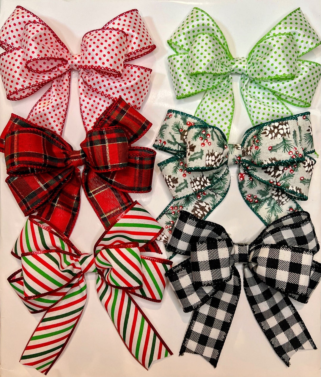 Small Christmas Bows Christmas Decorative Bows Christmas Etsy