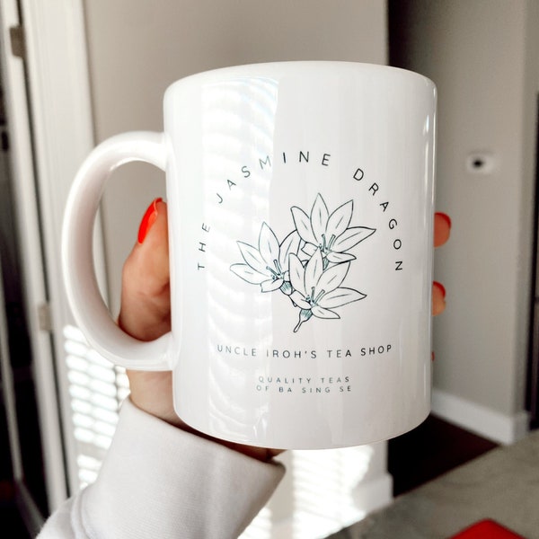 The Jasmine Dragon Tea Shop Mug | Avatar the Last Airbender Ceramic Mug 11 oz | ATLA Uncle Iroh Gifts, Dinnerware, Cup, Novelty Gifts, Merch