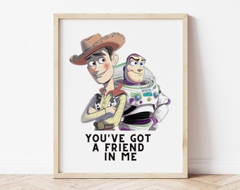 Toy Story Wall Art Print: Woody and Buzz Lightyear Nursery Decor (Digital Download)