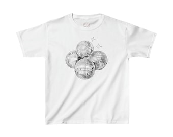 Disco ball baby tee, y2k crop top, summer baby tee, trendy baby tee