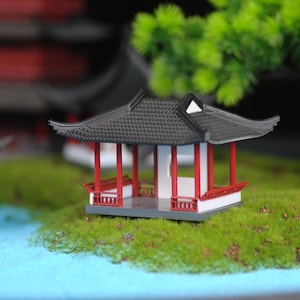 Exquisite Traditional Chinese Suzhou Garden Miniature Architecture Model–XiuYi Pavilion Replica for Zen Decor, Collectors, and Bonsai Scenes